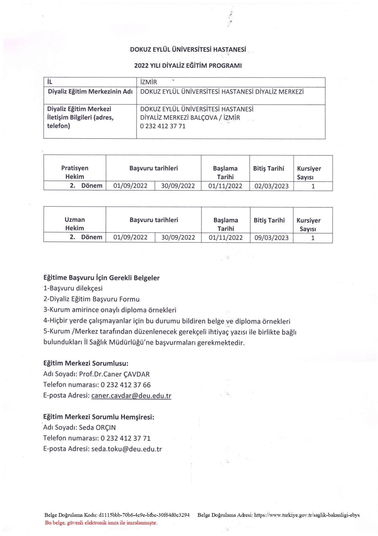 Dokuz Eylul Universitesi 2022 Yili 2. Donem Diyaliz Egitim Programi1219 page 0001